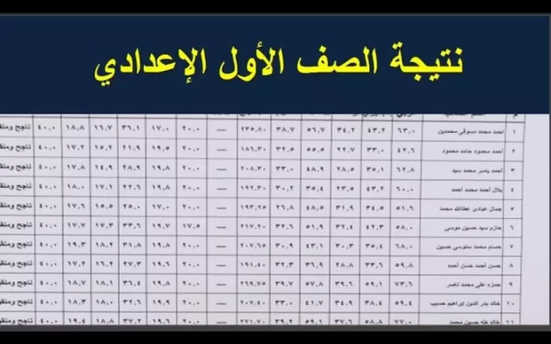 الاستعلام نتيجة الصف الاول الاعدادي برقم الجلوس 2025